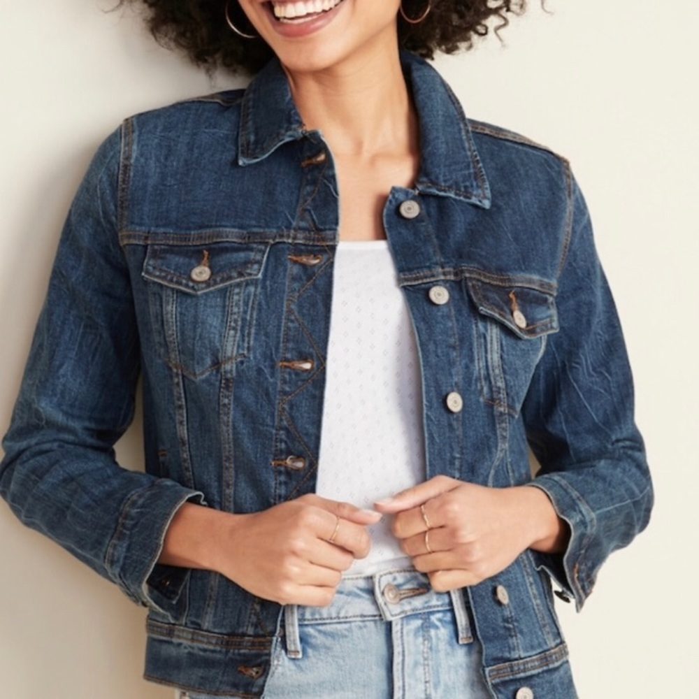 Old Navy Classic Light Distressed Jean Jacket